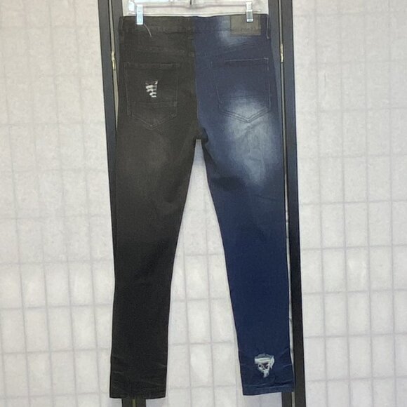 Rue 21 Prem Midrise Distress Two Color Screen Print Graffiti Skinny Denim Jeans - Picture 2 of 14